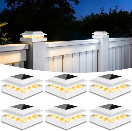 Vista 13 de Luces solares para postes de madera y vinilo de 4 x 4, paquete de 2 Negro