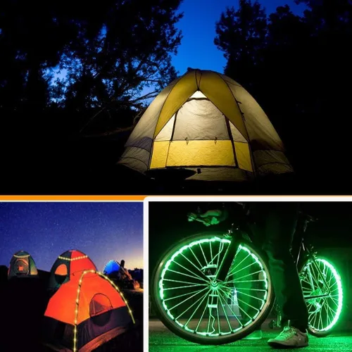 Vista 10 de Tira de luces LED alimentadas por batería, 5050 2M/6.6 pies, tira de luz LED RGB flexible que cambia de color, 60 LED de 5 V alimentada por batería