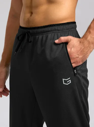 Vista 4 de G Gradual Pantalones deportivos para hombre con bolsillos con cremallera, pantalones deportivos cónicos para entrenamiento, correr, correr