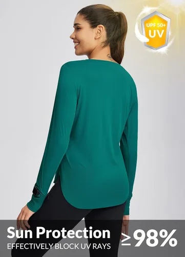 Vista 95 de BALEAF - Camisetas de sol de manga larga para mujer, con FPU 50+, para senderismo, ligeras, de secado rápido, protección contra rayos ultravioleta