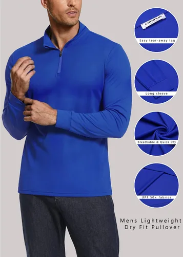 Vista 5 de COOrun Mens Polo Shirt Long Sleeve Outdoor Performance Tactical Long Sleeve Moisture-Wicking