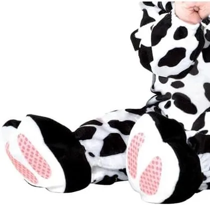Vista 4 de Mini Moo en blanco y negro para niños pequeños (1 unidad) Adorable disfraz, perfecto para disfraces, Halloween y fiestas