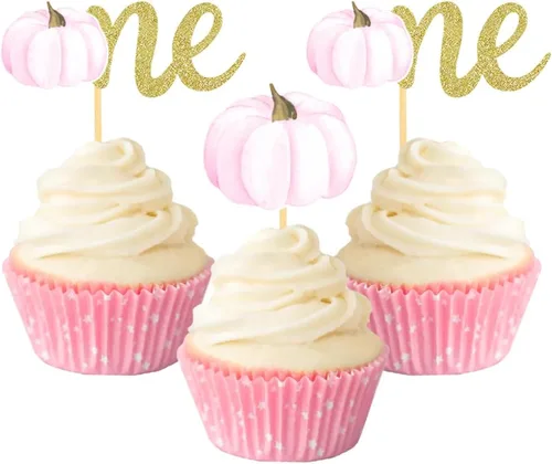 Vista 6 de Pumpkin Oh Baby - Decoración para cupcakes con temática de calabaza, para baby shower, cumpleaños, Acción de Gracias, Halloween, fiesta, suministros