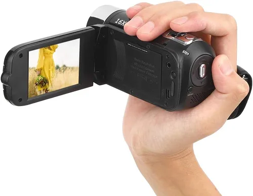 Vista 9 de Videocámara, cámara de video Full HD 1080P con cámara digital de 16 MP, pantalla LCD giratoria de 2.7 pulgadas, zoom digital 16X, videocámara