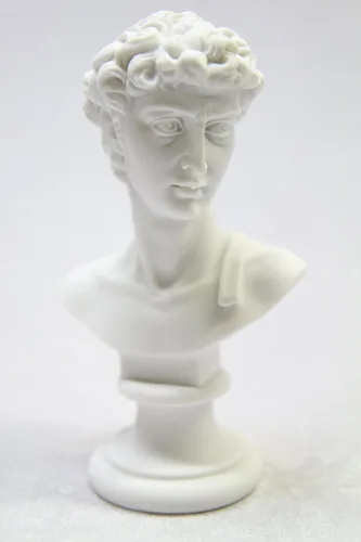 Vista 3 de Vittoria Collection Figura de escultura de estatua de David Michelangelo de 6 1/2 pulgadas, figura de arte fino Art Deco clásico hecho en Italia