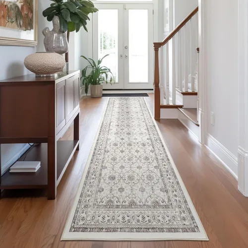 Vista 112 de jinchan Fiora - Alfombra lavable de área pequeña, alfombra de entrada floral de medio círculo de 2 x 3, tapete de media luna de pelo bajo, suave