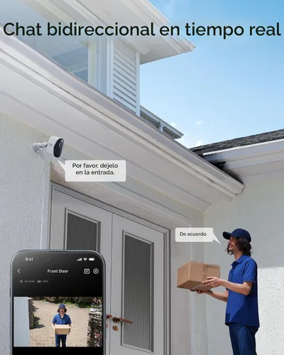 Vista 9 de Baseus Cámaras de seguridad solares inalámbricas para exteriores, kit de 2 cámaras N1 con panel solar 3W, cámara de visión nocturna a color 2K