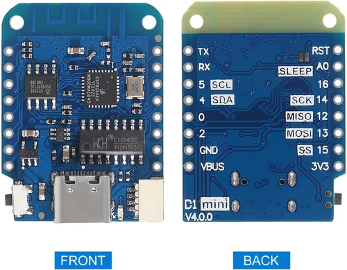 Vista 2 de 5pcs WeMos D1 Mini V4.0.0 Tipo-C USB WiFi Internet de las Cosas Basado en la Junta ESP8266 4MB Compatible con Arduino MicroPython Nodemcu