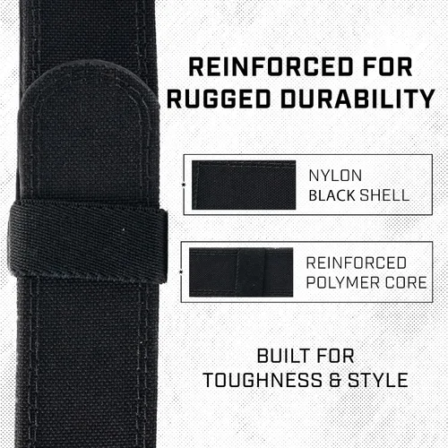 Vista 2 de Savage Tacticians EDC Ratchet Belt for Men - Tactical 1.5" Nylon Gun Belt - Matte Black Strap for Concealed Carry
