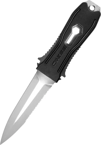 Vista 3 de Cressi Cuchillo de buceo multiusos de acero inoxidable - Hoja de acero inoxidable resistente al óxido - Funda de liberación rápida - Lagarto Negro