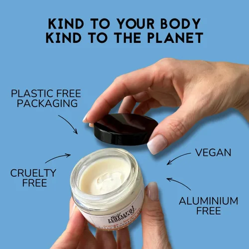 Vista 4 de The Natural Deodorant Co, Desodorante Suave Crema Coco + Karité 1.94 oz Sin aluminio, sin plástico, para pieles sensibles, ingredientes naturales