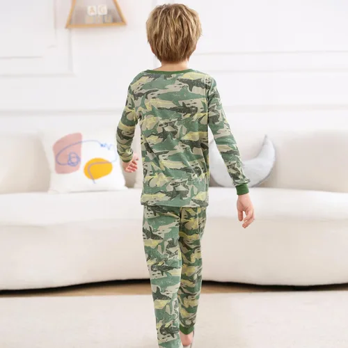 Vista 4 de V.&GRIN Conjunto de pijama de manga larga para niños, ropa de dormir de algodón para niños de 2 a 12 años