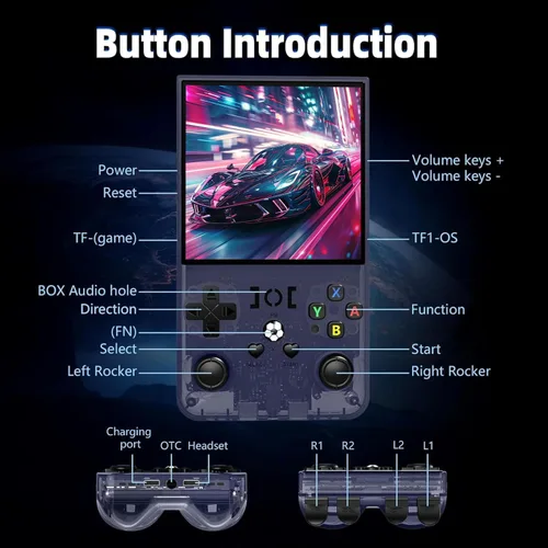 Vista 8 de Consola de juegos retro R36MAX (nueva actualización R36S) - Pantalla IPS 4K HD de 4.0 pulgadas, 128 GB precargados más de 22,000 juegos retro