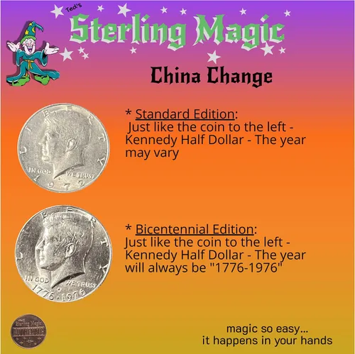 Vista 4 de Ted's Sterling Magic Juego de trucos de cambio de China, aprende a dominar la palma clásica con esta transformación fenomenal (edición bicentenaria)