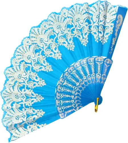 Vista 10 de EOSAU Abanicos plegables chinos de mano para mujeres, plegables a granel para fiestas, bodas, iglesias, bailes (10 colores mezclados)