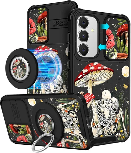 Vista 13 de Funermei Funda para teléfono Samsung Galaxy A15 5G - [2 en 1] Funda para teléfono de mujeres lindas chicas, diseño femenino de mariposa negra