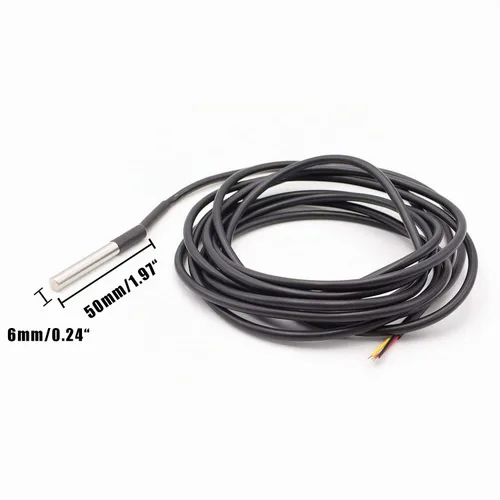 Vista 2 de TWTADE 3 unids DS18B20 3M Sensor de temperatura impermeable de acero inoxidable Rango de temperatura (-67.0 °F ~ +257.0 °F) Sensor de sonda