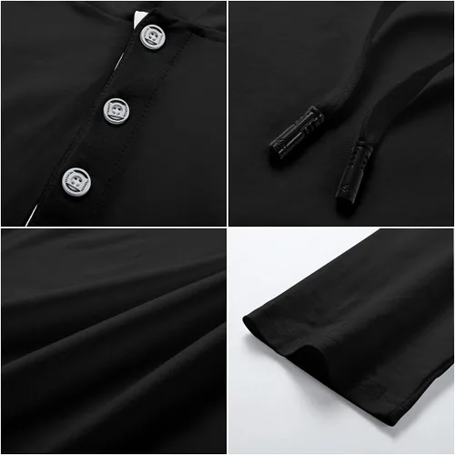 Vista 4 de Aiyino Sudadera deportiva de manga corta y larga para hombre, tallas S-5X, sudadera deportiva de hip hop
