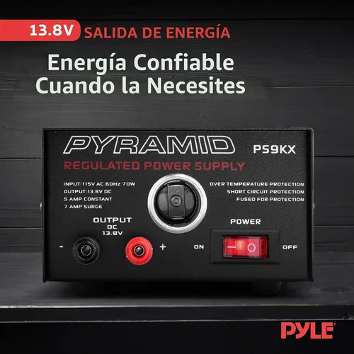 Vista 2 de Pyramid PS9KX - Fuente de alimentación de banco compacto universal, convertidor de mesa de laboratorio doméstico regulado lineal de 5 amperios