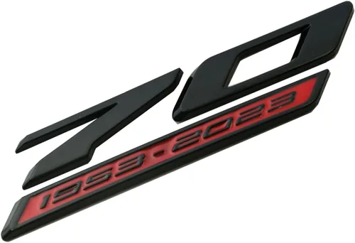 Vista 5 de 2 unidades de emblemas laterales 3D de 70 aniversario, repuesto para C8 Corvette 2020-2024, original GM 70 aniversario (negro, rojo)