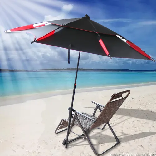 Vista 6 de weallbuy Soporte de abrazadera para sombrilla de patio al aire libre, soporte para sombrilla de terraza, soporte para sombrilla de patio para silla