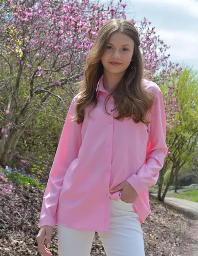 Vista 2 de Zeagoo Camisas de manga larga con botones para mujer, blusa de manga larga con cuello para trabajo, informal, tallas S-XXL, 1-Rosa