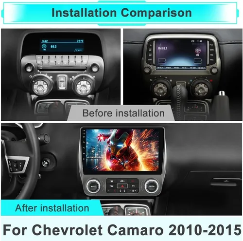 Vista 2 de Radio de coche para Chevrolet Camaro 2010-2015 Android 15 con pantalla táctil de 9 pulgadas 2GB+64GB Carplay, Android Auto, navegación en línea