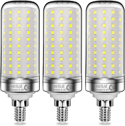 Vista 10 de Bombillas LED de 26 W, equivalente a bombillas incandescentes de 200 W, 3000 lm, 3000 K blanco cálido, tornillo Edison pequeño E12, paquete de 3