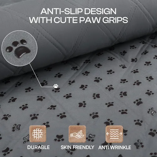 Vista 3 de Luciphia Funda de sofá 100% impermeable para perros, antideslizante, protector de sofá para mascotas, tapete para sofá, cachorro y gatos, con parte