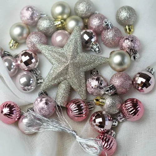 Vista 3 de 30 bolas de Navidad de 1.18 pulgadas para árbol de Navidad, decoración de Navidad inastillable, bolas de árbol de Navidad para decoración de bodas