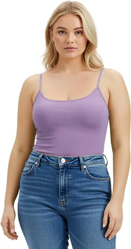 Vista 399 de Emmalise Camisola larga casual básica para mujer, con tirantes ajustables, top en capas
