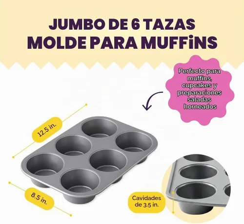 Vista 3 de Wilton Molde para magdalenas jumbo antiadherente para todos los días