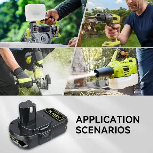 Vista 7 de P102 3.5Ah Paquete de 2 repuestos para batería Ryobi de 18 V P108