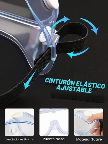 Vista 4 de 1 paquete de gafas de seguridad antivaho, gafas de seguridad protectoras, protección para los ojos Transparente 1 paquete