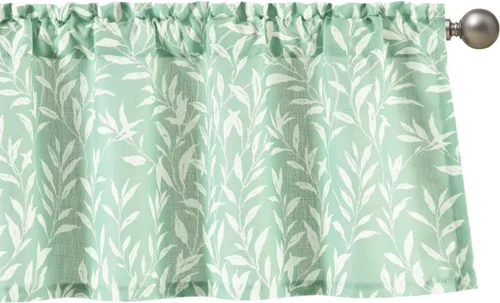 Vista 35 de VOGOL Cortinas de cenefa de jacquard dorado con diseño de flores de lujo para dormitorio, sala de estar, comedor, 52 x 14 pulgadas, 1 panel, negro