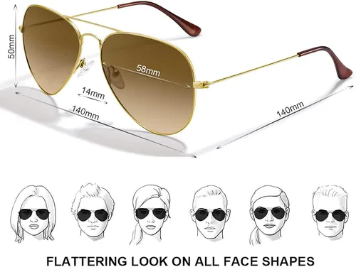 Vista 5 de Carfia Polarized Sunglasses for Men Women UV Protection Classic Lightweight Shades Sun Glasses CA3025