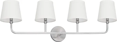 Vista 19 de Capital Lighting 619311AD-674 Dawson Pantalla de Tela Blanca Decorativa Stay-Straight Aplique de Pared, 1-Luz 60 Vatios, 17" H x 6" A, Latón