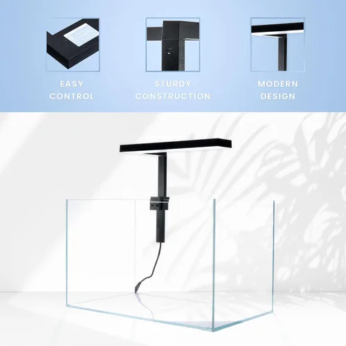 Vista 4 de Aqua Worx Orion Nano LED - Luz de acuario delgada y ajustable para tanque de peces con atenuación de 4 etapas, luz de acuario para plantas y peces