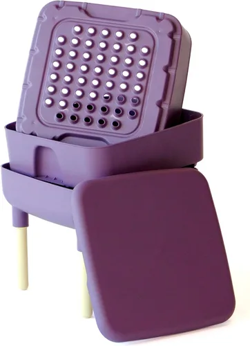 Vista 7 de FCMP Outdoor - The Essential Living Composter, contenedor de vermicompostador de gusanos de 2 bandejas (HF-LC4000v2-PUR) Ciruela