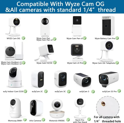 Vista 2 de Soporte de cámara para Wyze Cam OG/V3/V3 Pro/Pan V3/Wyze Battery Cam Pro y más (paquete de 2)