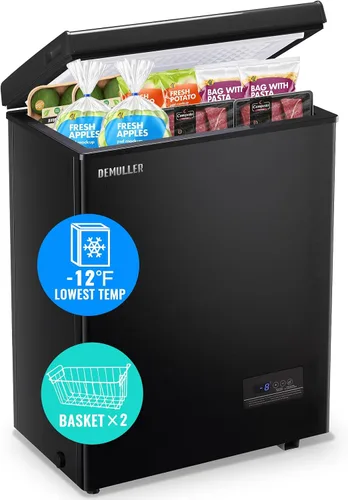 Vista 11 de Mini Congelador de Cofre Compacto Máquina de Congelación Profunda con Control Electrónico de Temperatura (Preciso a 1 ℉) Congelador Pequeño