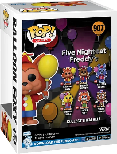 Vista 3 de Funko Pop! Games: Five Nights at Freddy's - Balloon Foxy - Figura de vinilo coleccionable - Idea de regalo - Producto oficial - para niños y adultos