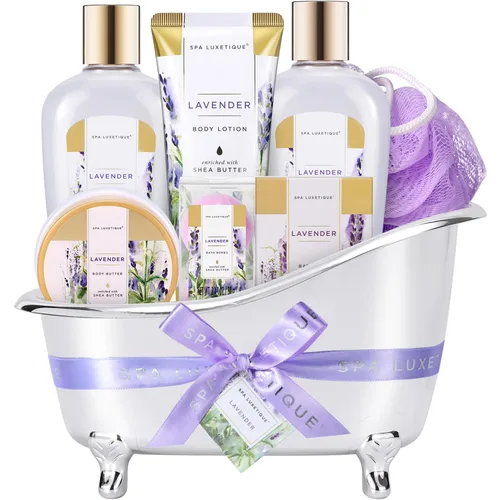 Vista 9 de Regalos de cuidado personal para mujeres, Spa Luxetique, 8 cestas de regalo para el baño y el cuerpo de margaritas para ella, juego de baño con baño