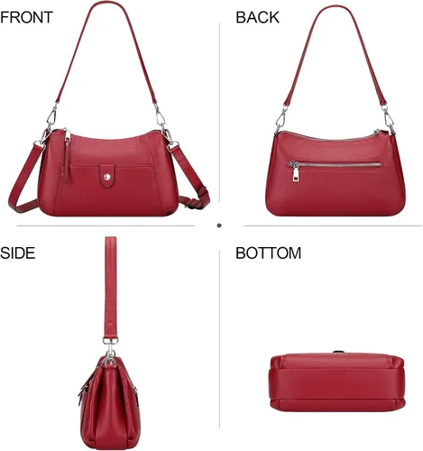 Vista 3 de Over Earth Genuine Leather Small Hobo Crossbody Bags for Women Shoulder Purses and Handbags