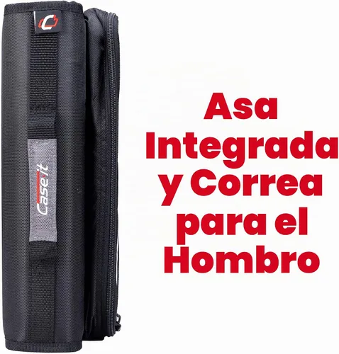 Vista 9 de Case-it - Carpeta escolar con cremallera, juntas tóricas de 2 pulgadas, 350