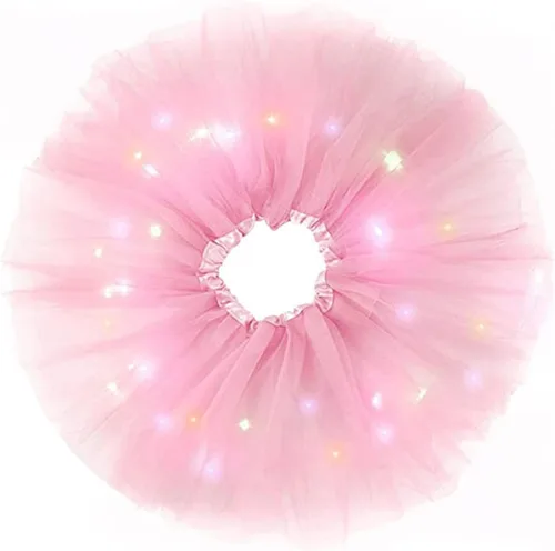 Vista 29 de Faldas de tutú LED para mujer, falda de tul con capas para baile de ballet, faldas iluminadas para disfraz de fiesta