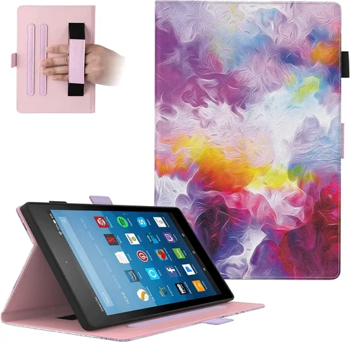 Vista 10 de Dteck Funda para iPad mini 5/4/3/2/1 - [Diseño de flores en relieve] Funda tipo folio clásica
