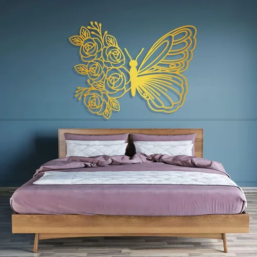 Vista 6 de Arte de pared para decoración de mariposa, decoración de pared de mariposa bohemia para colgar en la pared, decoración de mariposa de metal, Negro