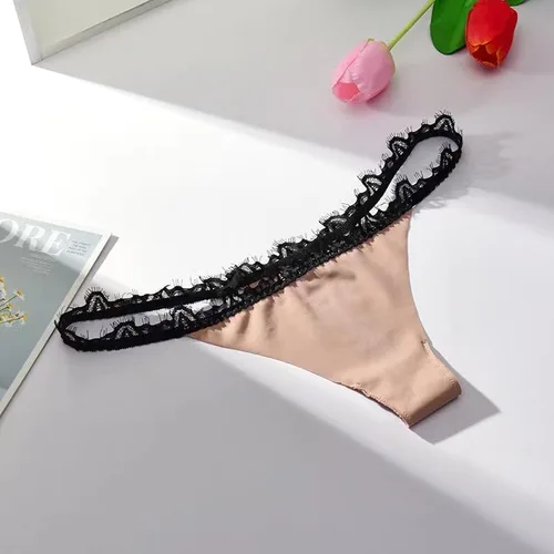 Vista 5 de Zoeneed Tangas de algodón para mujer, tangas elásticas con espalda en T, tangas de tiro bajo