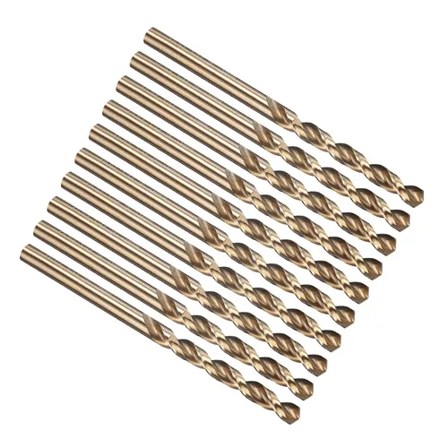 Vista 202 de PATIKIL Broca Jobber de 0.039 in, vástago recto M35 cobalto 5% acero de alta velocidad 135° acabado dorado para metal duro de acero inoxidable - 2